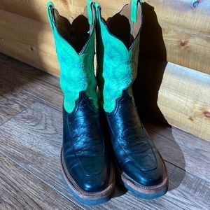 Lucchese 2000 crepe sole, ostrich and leather, womens size 8.5 B